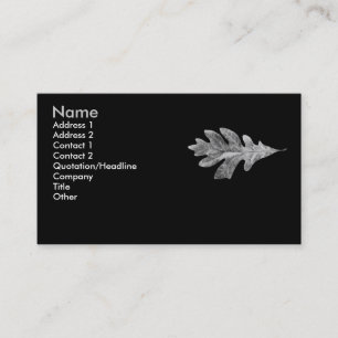 Visita Tarjeta blanco y negro de la hoja del roble