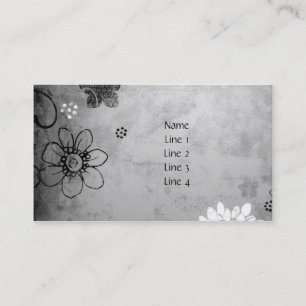 Visita Tarjeta blanco y negro del perfil de las flores