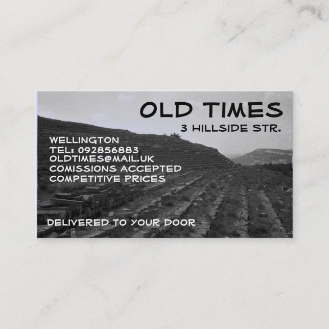 Visita Tarjeta blanco y negro del perfil del negocio de (Anverso)