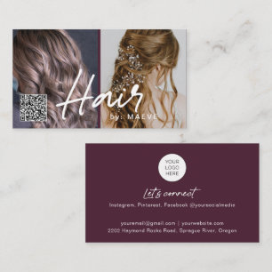 Visita Tarjeta comercial de código QR para el cabello el