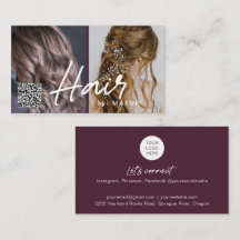 Tarjeta comercial de código QR para el cabello ele