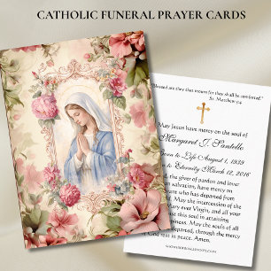 Visita Tarjeta conmemorativa católica de funeral de la Be