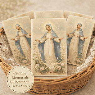 Visita Tarjeta conmemorativa católica de funeral de la Be