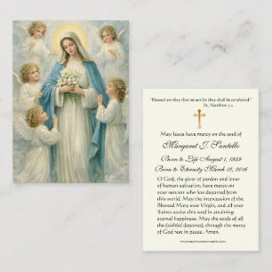 Visita Tarjeta conmemorativa católica de funeral religios