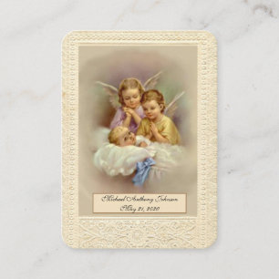 Visita Tarjeta conmemorativa de bautizo de niño católico