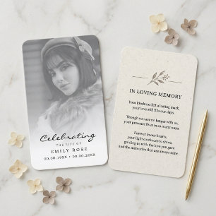 Visita Tarjeta conmemorativa de foto vintage con poema