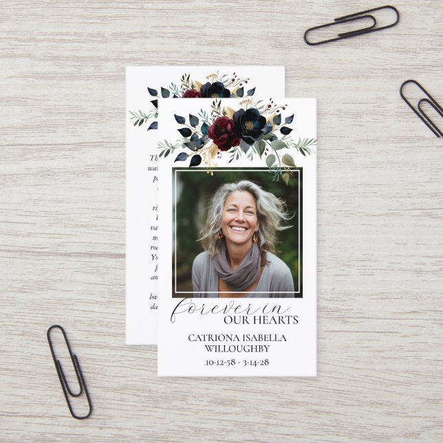 Visita Tarjeta conmemorativa de fotos florales de la Mari (Anverso/Reverso In Situ)