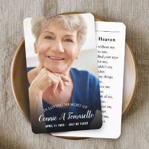 Visita Tarjeta conmemorativa de funeral de simpatía con f