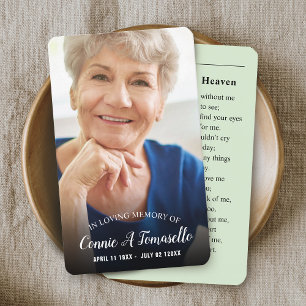 Visita Tarjeta conmemorativa de funeral de simpatía con f