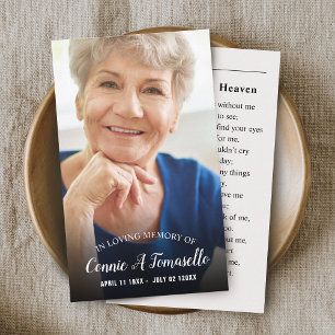 Visita Tarjeta conmemorativa de funeral de simpatía con f