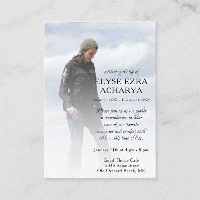 Visita tarjeta conmemorativa de la foto del lado izquierd (Anverso)