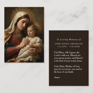 Visita Tarjeta conmemorativa de la Virgen María Niño Jesú