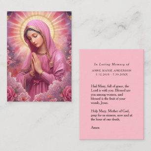 Visita Tarjeta conmemorativa de la Virgen María rosa