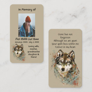 Visita Tarjeta conmemorativa de recuerdo acuarela lobo an