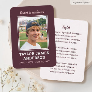 Visita Tarjeta conmemorativa de simpatía funeral foto bur