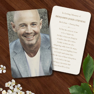 Visita Tarjeta conmemorativa del funeral de la simpatía f