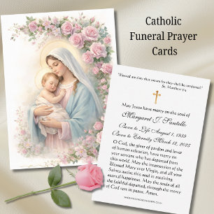 Visita Tarjeta conmemorativa floral funeral de María y Je