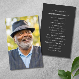 Visita Tarjeta conmemorativa funeral de personalizado Pho
