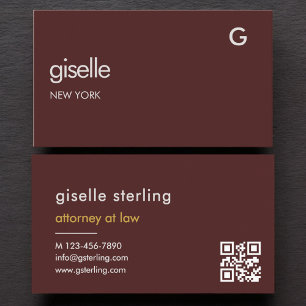 Visita Tarjeta de Abogado Código QR Burgundy Gold