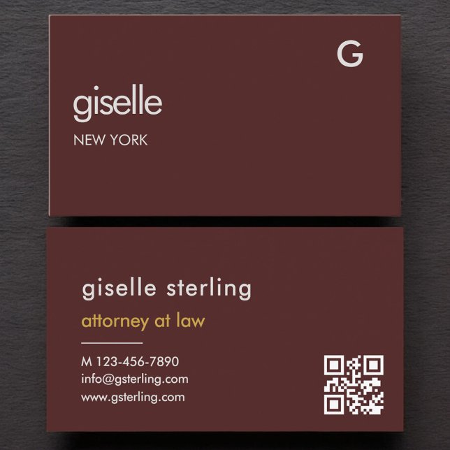 Visita Tarjeta de Abogado Código QR Burgundy Gold (Subido por el creador)