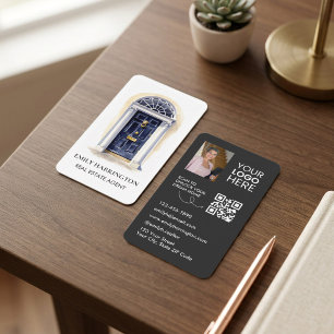 Visita Tarjeta de agente inmobiliario con código QR de ac