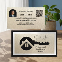Tarjeta de Agente Inmobiliario con Código QR y Bri