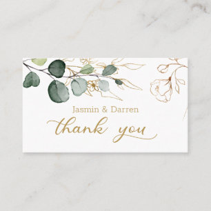 Visita Tarjeta de agradecimiento a Eucalyptus Leaves Gold