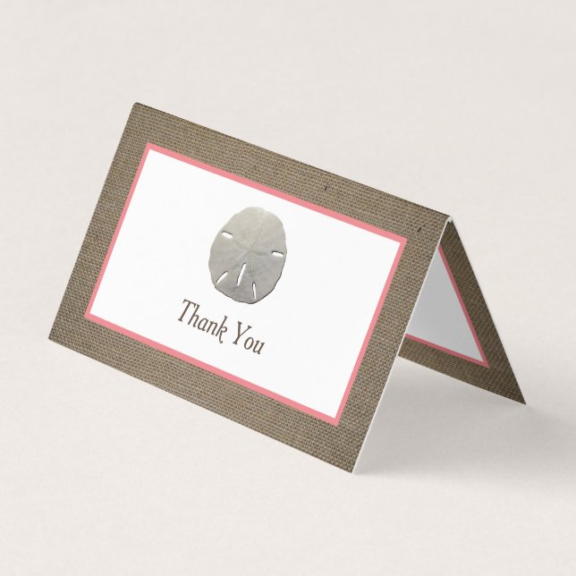 Visita Tarjeta de agradecimiento a Sand Dollar & Burlap (Anverso)