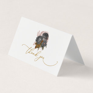 Visita Tarjeta de agradecimiento de flores negras elegant