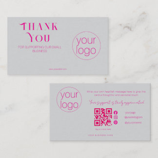 Visita Tarjeta de agradecimiento de logotipo de empresa p