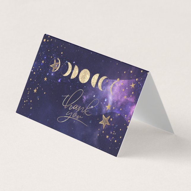 Visita Tarjeta de agradecimiento de lunas estrellas de or (Anverso)