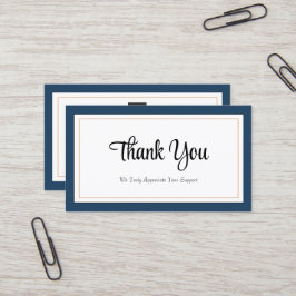 Visita Tarjeta de agradecimiento de oro blanco azul moder