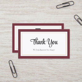 Visita Tarjeta de agradecimiento de oro blanco rojo moder