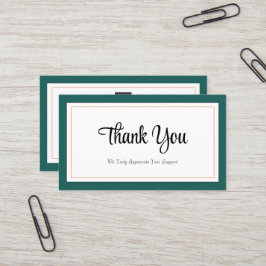 Visita Tarjeta de agradecimiento de oro blanco verde mode