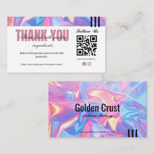 Visita Tarjeta de agradecimiento de panadería holográfica