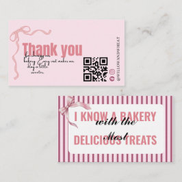 Visita Tarjeta de agradecimiento de Pink Bow Bakery con r