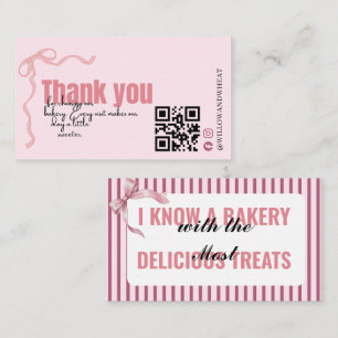 Visita Tarjeta de agradecimiento de Pink Bow Bakery con r