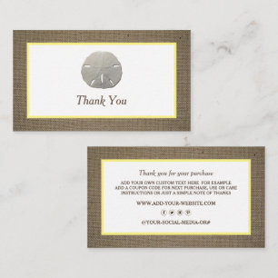 Visita Tarjeta de agradecimiento de Sand Dollar & Burlap 