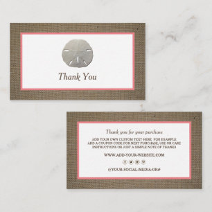 Visita Tarjeta de agradecimiento de Sand Dollar & Burlap 