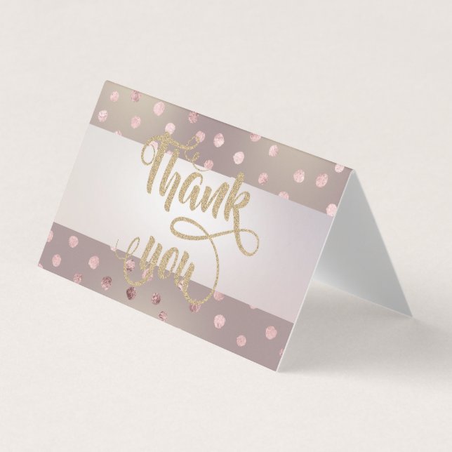 Visita Tarjeta de agradecimiento Elegant Stripe  Dots (Anverso)