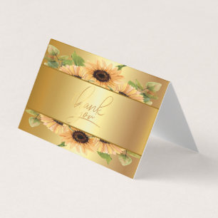Visita Tarjeta de Agradecimiento Elegantes Girasoles Dora