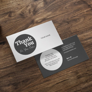Visita Tarjeta de agradecimiento gris elegante de dos ton