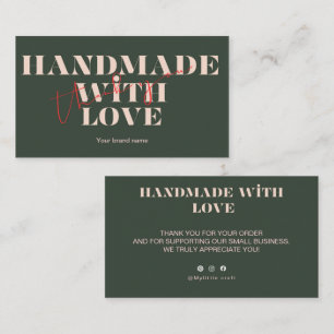 Visita Tarjeta de agradecimiento Hecho a mano con amor pa