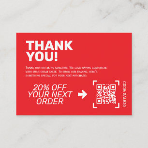 Visita Tarjeta de agradecimiento Inserte código de descue