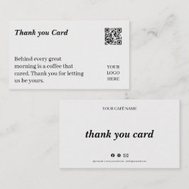 Visita Tarjeta de agradecimiento minimalista para cafeter