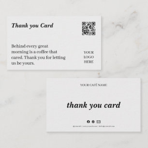 Visita Tarjeta de agradecimiento minimalista para cafeter