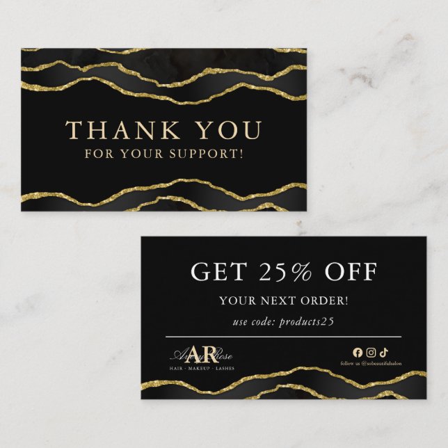 Visita Tarjeta de agradecimiento para la belleza de Black (Anverso / Reverso)