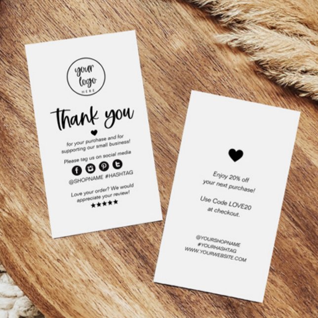 Visita Tarjeta de agradecimiento para pequeñas empresas (Small Business Thank You Card)