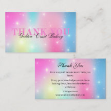 Tarjeta de agradecimiento Pastel Galaxy Bakery
