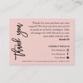 Visita Tarjeta de agradecimiento por el guión rosado de M